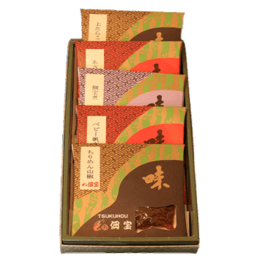5点詰め合わせ 佃宝煮、浅利、ちりめん山椒、たらこ、ベビー帆立